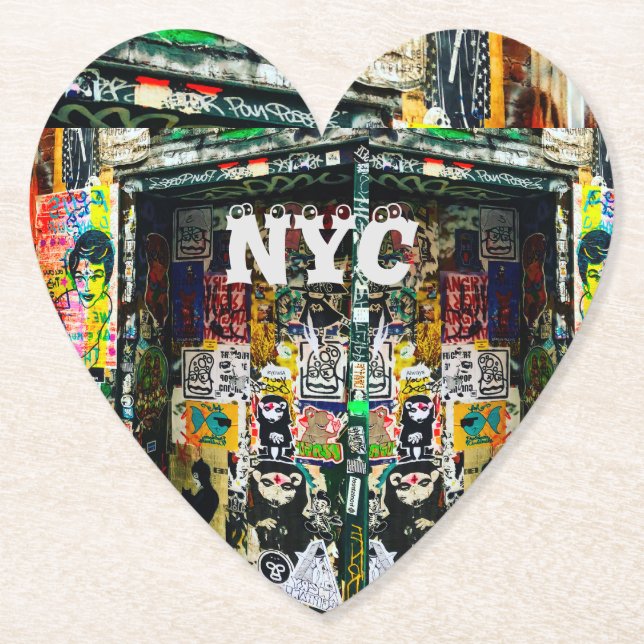 Porta-copo De Papel Diário de notebook NYC NY Grafite (Frente)