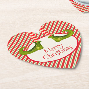Porta-copo De Papel Diversão Jolly Christmas Elf Legs Holiday Heart