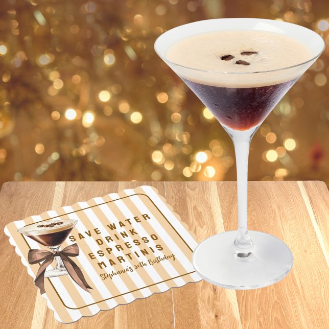 Porta-copo De Papel Divertido Economize Água Beba Espresso Martinis An (Criador carregado)