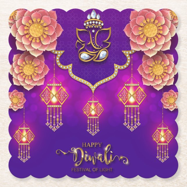 Porta-copo De Papel Diwali Ganesha (Frente)