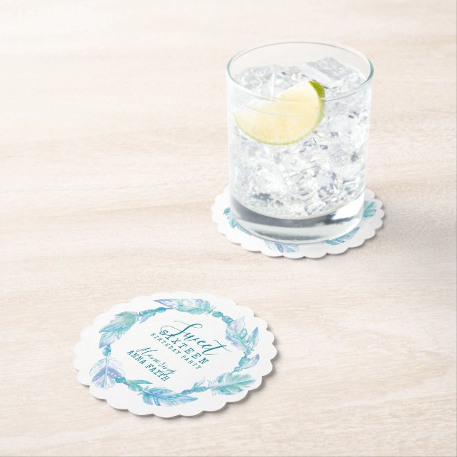 Porta-copo De Papel Doce e dezesseis festas de aniversário boho art aq (Insitu)