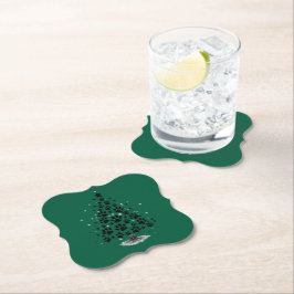 Porta-copo De Papel Dog Lover Paw Print Christmas Tree