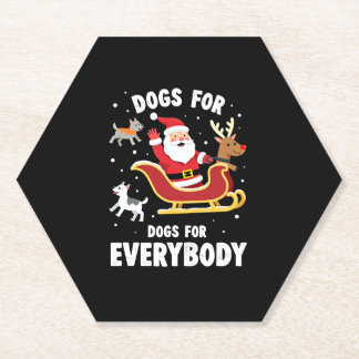 Porta-copo De Papel Dogs For Everybody Santa Funny Christmas Xmas (1)
