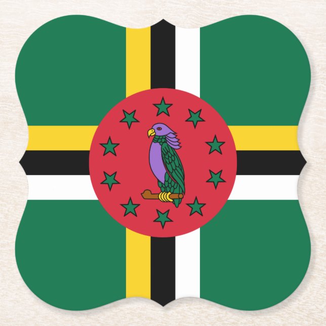 Porta-copo De Papel Dominica Flag (Frente)