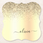 Porta-copo De Papel Dourada Glitter Girly Luxury Moderno Monograma Nom<br><div class="desc">Dourada Folha de Folha Metálica Brilhante Metálica Glitter Brutado Monograma de Metais de Nome Portas copos de Papel. Isso faz a formatura perfeita,  aniversário,  casamento,  chá de panela,  aniversário,  chá de fraldas ou presente de festa de solteira para alguém que ama luxo de vidro e estilos quíticos.</div>