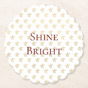 Porta-copo De Papel Douradas estrelas brilham