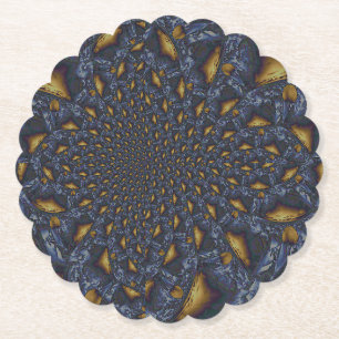 Porta-copo De Papel Dourado e Silver Blue Molten Metal