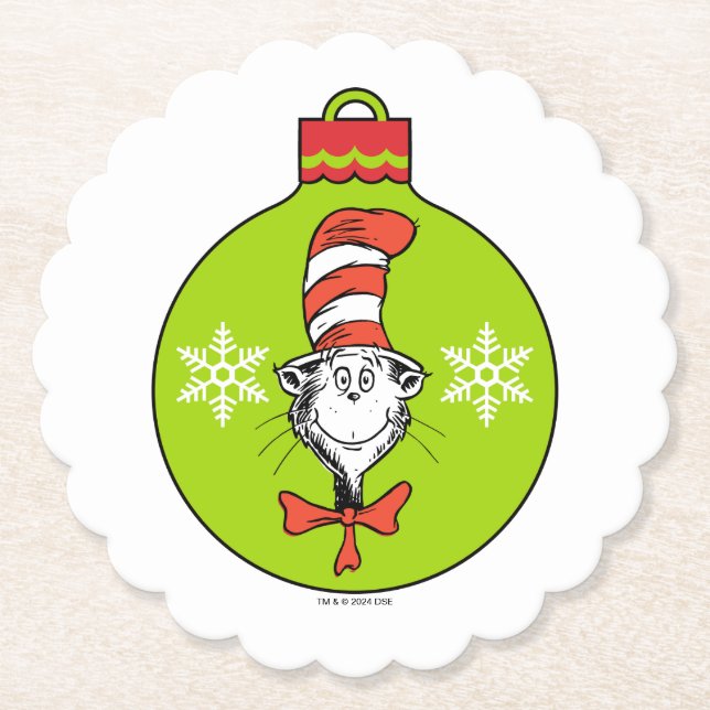 Porta-copo De Papel Dr. Seuss | Grinch | Gato Clássico de Chapéu (Frente)