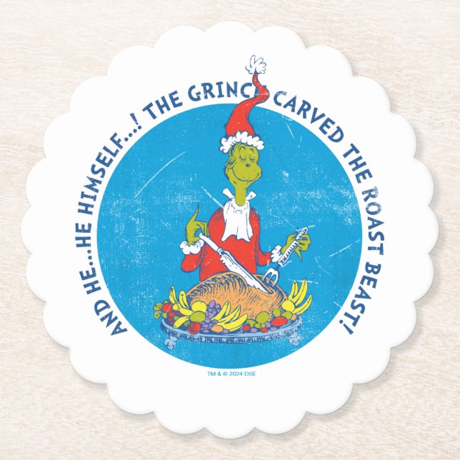 Porta-copo De Papel Dr. Seuss | Grpolegadas | Fera de Natal (Frente)