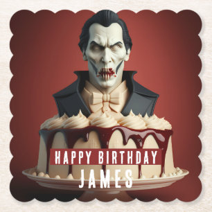 Porta-copo De Papel Dracula Vampiro temido Cream Cake - Aniversário