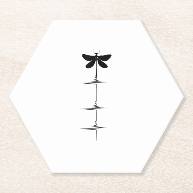 Porta-copo De Papel Dragonfly Heartbeat EKG Pulse Nature Insect Dragon (Frente)