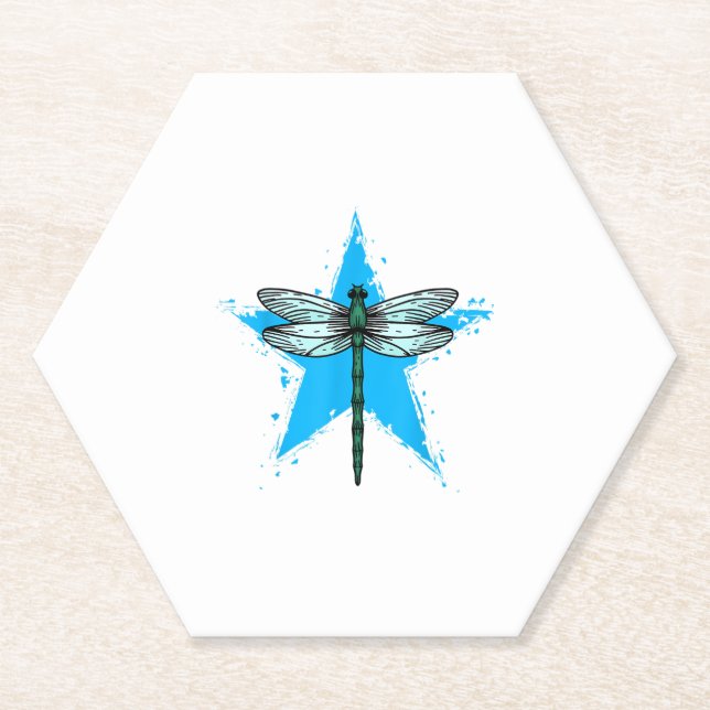 Porta-copo De Papel Dragonfly Star Design Insect Love Lover Dragonflie (Frente)