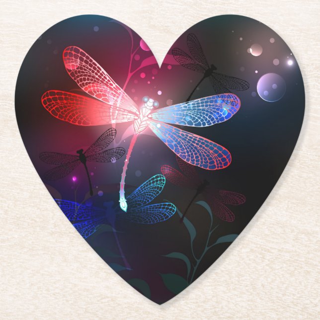 Porta-copo De Papel Dragonfly vermelha (Frente)