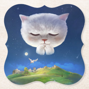Porta-copo De Papel Dreamnight Sky com Cat