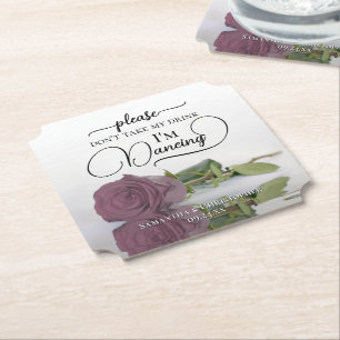 Porta-copo De Papel Dusty Pink Mauve Rosa Não tome meu casamento com b