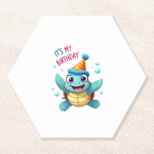 Porta-copo De Papel É Meu Aniversário Tartaruga Marinha Fofa Aniversár