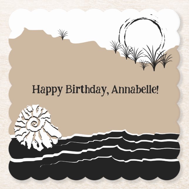 Porta-copo De Papel É uma Festa de aniversário de praia (Frente)