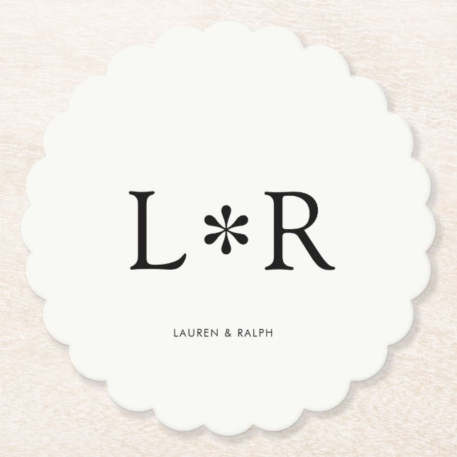 Porta-copo De Papel Ebony & Ivory Simple Chic Couple (Frente)