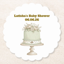 Porta-copo De Papel Editable Vintage Neutral Baby Shower 