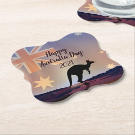 Porta-copo De Papel Editar Sinalizador de Texto Kangaroo Dia da Austrá