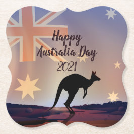 Porta-copo De Papel Editar Sinalizador de Texto Kangaroo Dia da Austrá