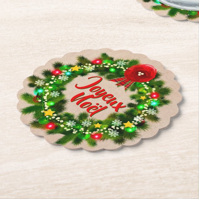 Porta-copo De Papel Editar Texto Joyeux Noël (Angular)