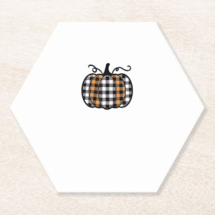 Porta-copo De Papel Ei Pumpkin Buffalo Xadrez para outono de Outono
