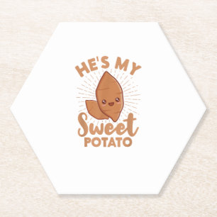 Porta-copo De Papel Ele é o meu Casal de batata doce que eu sou.