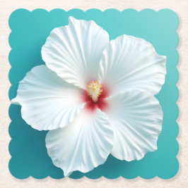 Porta-copo De Papel Elegância em Bloom: Harmonia do Hibisco Branco
