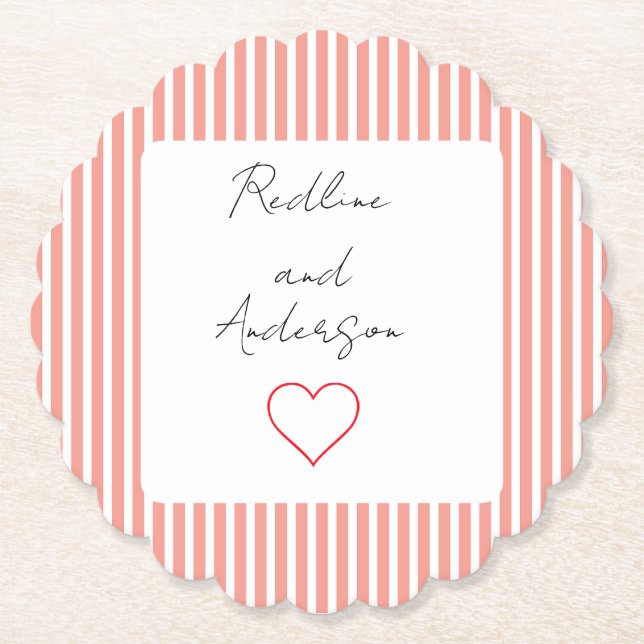 Porta-copo De Papel Elegant Tangerine Wedding (Frente)