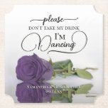 Porta-copo De Papel Elegante Ametist Rosa Não tome meu casamento com b<br><div class="desc">Esta porta copos de casamento é elegante, na moda, e divertida! Ele apresenta uma foto de um solteiro de longa estante ametista roxo e colorido, que fica do lado dele, espelhado em uma piscina de água. O texto diz "Por favor, não tome minha bebida, estou dançando" escrito em letras modernas....</div>