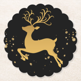 Porta-copo De Papel Elegante Black e Dourado Rudolph