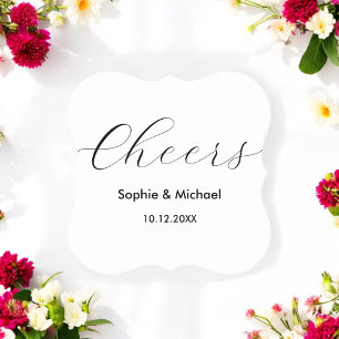 Porta-copo De Papel Elegante de Cheers Brancos Negros de Casamento