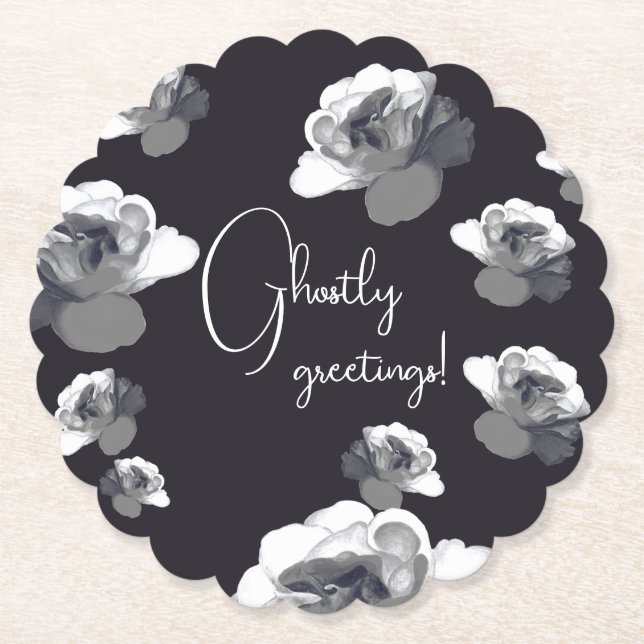 Porta-copo De Papel Elegante saudações de Halloween Rosa (Frente)