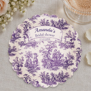 Porta-copo De Papel Elegante vintage roxo toile de jouy Chuveiro de no
