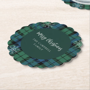 Porta-copo De Papel Elegante Xadrez Rustic Campbell Tartan