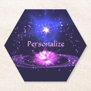 Porta-copo De Papel Elegante Zen Purple Crystal Lotus Flower