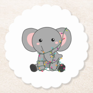 Porta-copo De Papel Elephant Christmas Snow Winter Animals Elephants