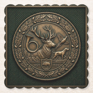 Porta-copo De Papel Emblema de Caça em Bronze
