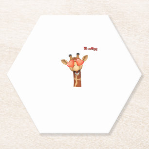 Porta-copo De Papel emoji feliz amor olhos girafa