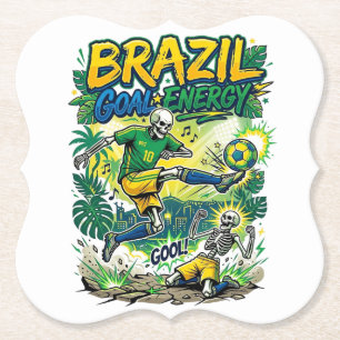 Porta-copo De Papel Energia do Gol do Brasil Esqueleto Atacante Nações