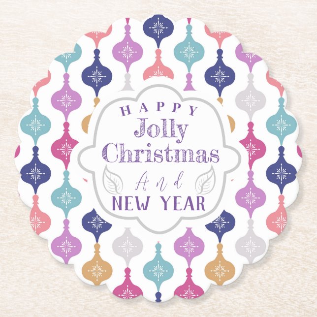 Porta-copo De Papel Enfeites de natal moderno (Frente)