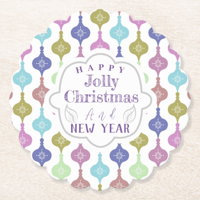 Porta-copo De Papel Enfeites de natal moderno (Frente)