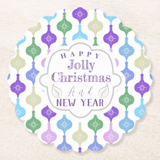 Porta-copo De Papel Enfeites de natal moderno (Frente)