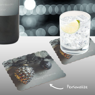 Porta-copo De Papel Enfeites de natal Prateados Pretos Retroativos com