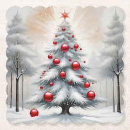 Porta-copo De Papel Enfeites Vermelhos de Natal Art Deco Inverno