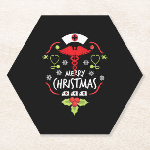 Porta-copo De Papel Enfermeira Feliz de Natal Dr. Camisetas Ambulância