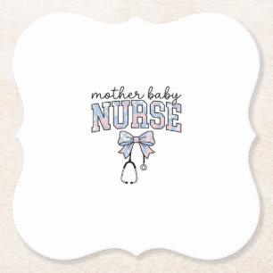 Porta-copo De Papel Enfermeira Mãe Bebê Camisa com Laço Floral Design_