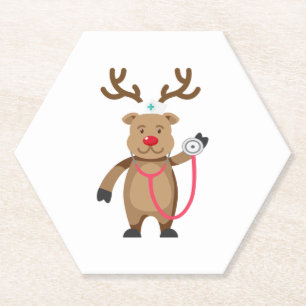 Porta-copo De Papel ENFERMEIRA REINDEER Engraçada Engraçada Enfermeira