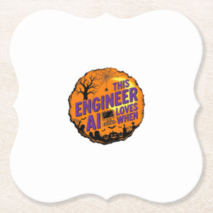 Porta-copo De Papel Engenheiro de Halloween Ama Design de Vetor Vintag